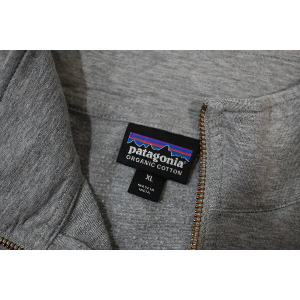 Patagonia Quarter Zip Pullover Men’s XL Gray Organic Cotton Sweater - Picture 3 of 5